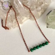 Malachite Copper Healing Bar Necklace